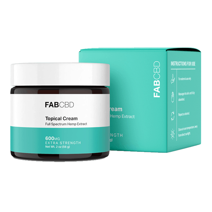 Front view of FABCBD topical cream full spectrum hemp extract