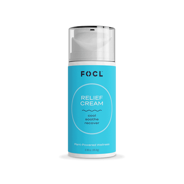 Back view of FOCL Relief Cream Cool Soothe recover