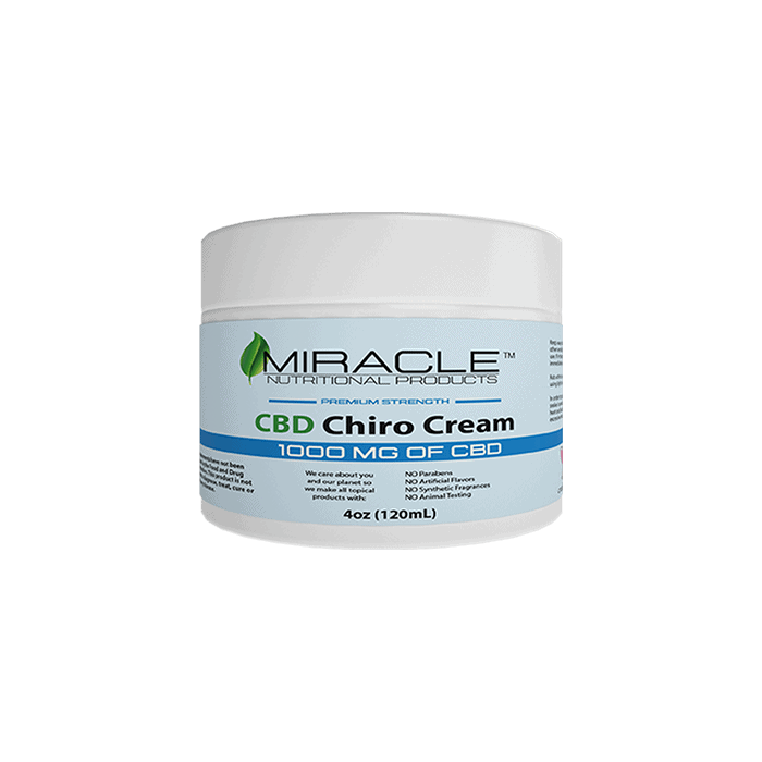Back view of Miracle CBD Chiro Cream PremiumStrength