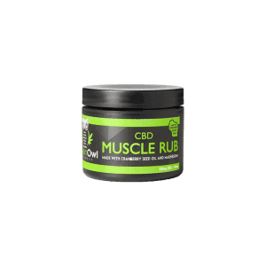 front view of green owl cbd muscle rub